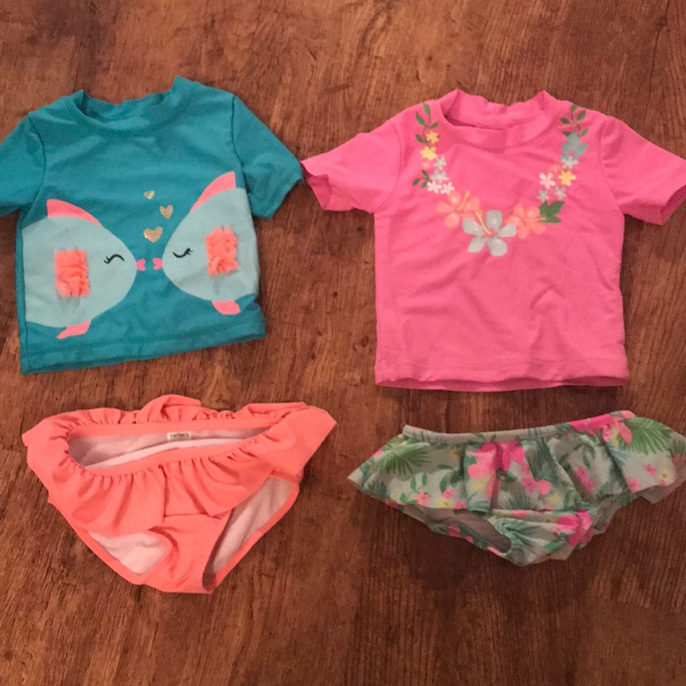 18 month girls swim suit set